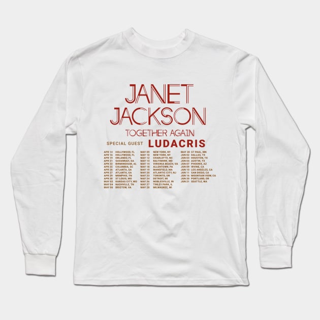 Janet Jackson Vintage Tour Concert Long Sleeve T-Shirt by Evergreen Daily